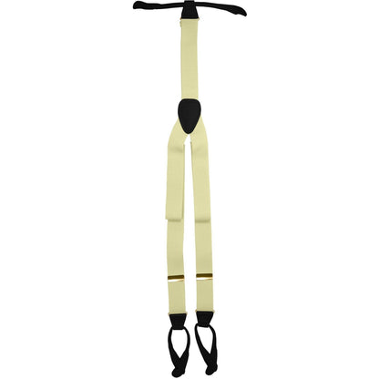 Vittorio Farina Men's Button End Suspender in Gift Box: 70% Polyester & 30% Elastomer - Suits You Sir - Ivory - Gold
