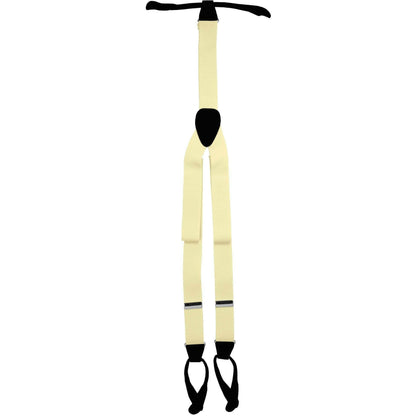 Vittorio Farina Men's Button End Suspender in Gift Box: 70% Polyester & 30% Elastomer - Suits You Sir - Ivory - Silver