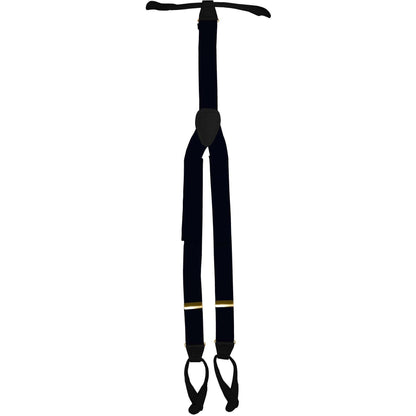Vittorio Farina Men's Button End Suspender in Gift Box: 70% Polyester & 30% Elastomer - Suits You Sir - Navy Blue - Gold