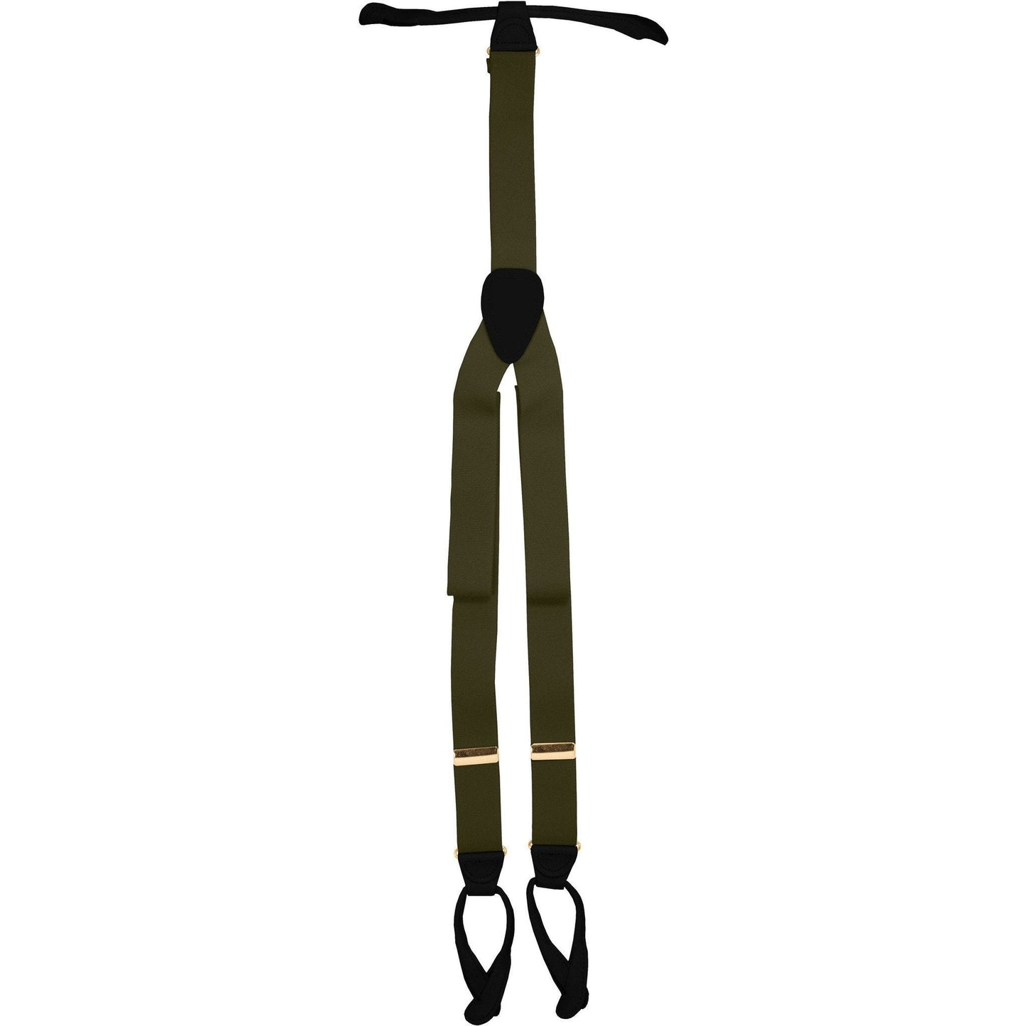 Vittorio Farina Men's Button End Suspender in Gift Box: 70% Polyester & 30% Elastomer - Suits You Sir - Olive Green - Gold