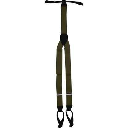 Vittorio Farina Men's Button End Suspender in Gift Box: 70% Polyester & 30% Elastomer - Suits You Sir - Olive Green - Silver