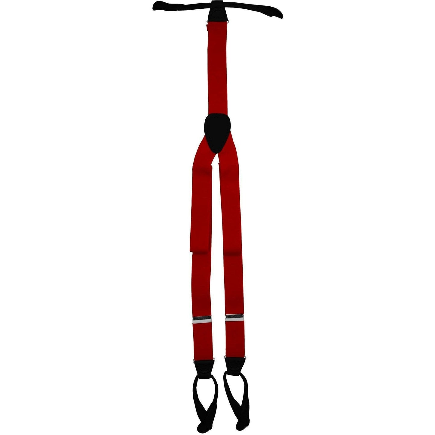 Vittorio Farina Men's Button End Suspender in Gift Box: 70% Polyester & 30% Elastomer - Suits You Sir - Red - Silver