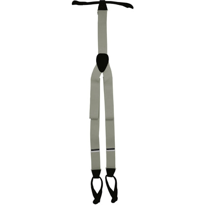 Vittorio Farina Men's Button End Suspender in Gift Box: 70% Polyester & 30% Elastomer - Suits You Sir - Silver - Silver