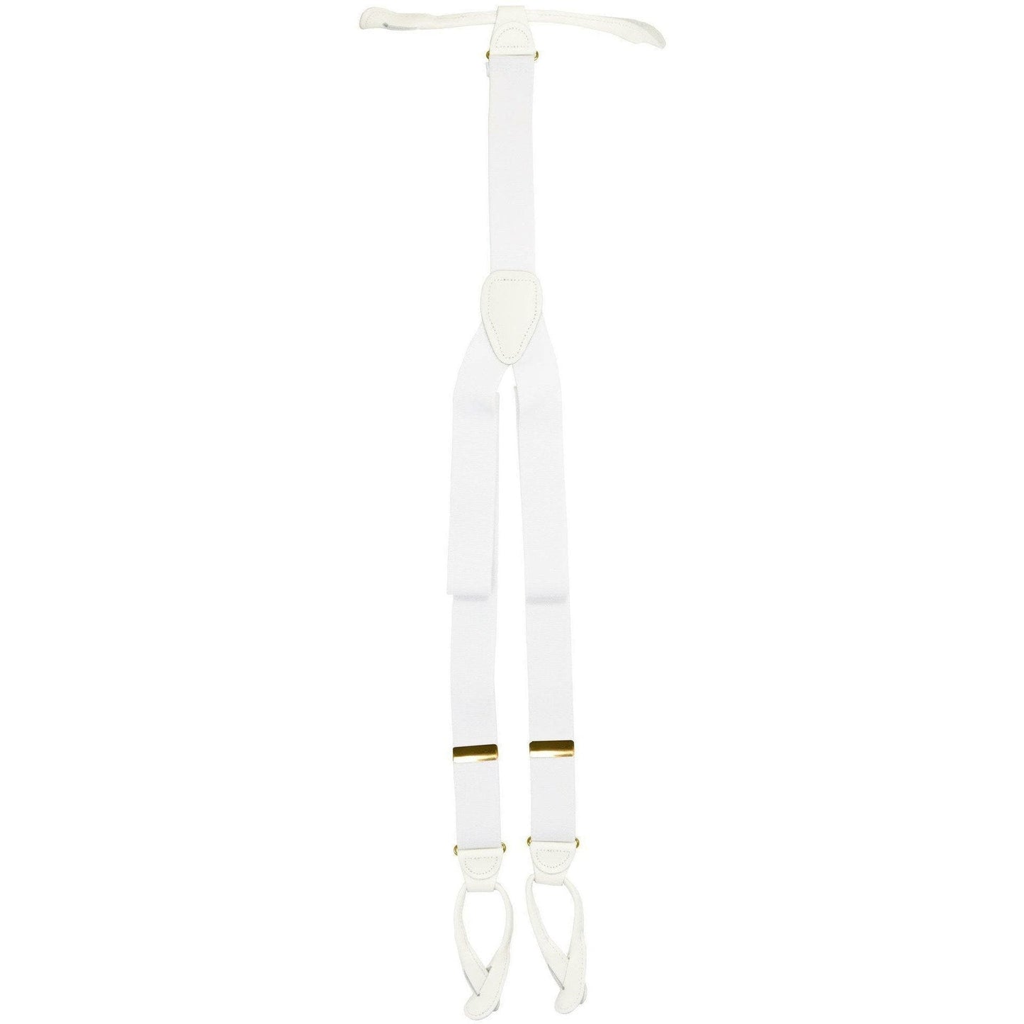 Vittorio Farina Men's Button End Suspender in Gift Box: 70% Polyester & 30% Elastomer - Suits You Sir - White - Gold