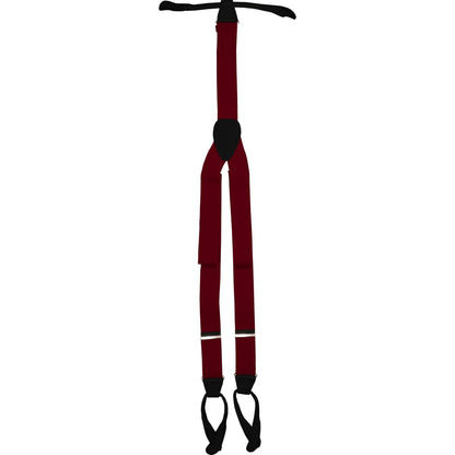 Vittorio Farina Men's Button End Suspender in Gift Box: 70% Polyester & 30% Elastomer - Suits You Sir - Wine - Silver