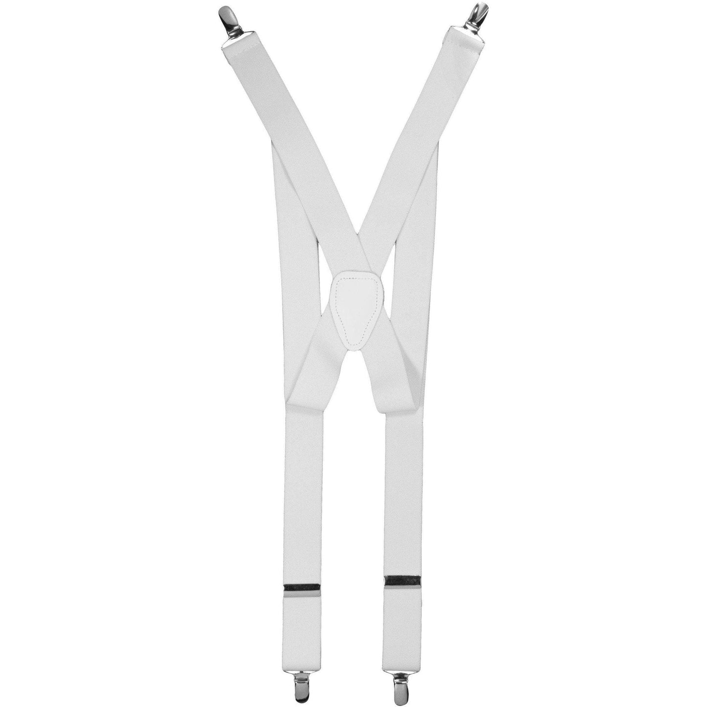 Vittorio Farina Men's Clip End Suspender in Gift Box: 70% Polyester & 30% Elastomer - Suits You Sir - White - Silver