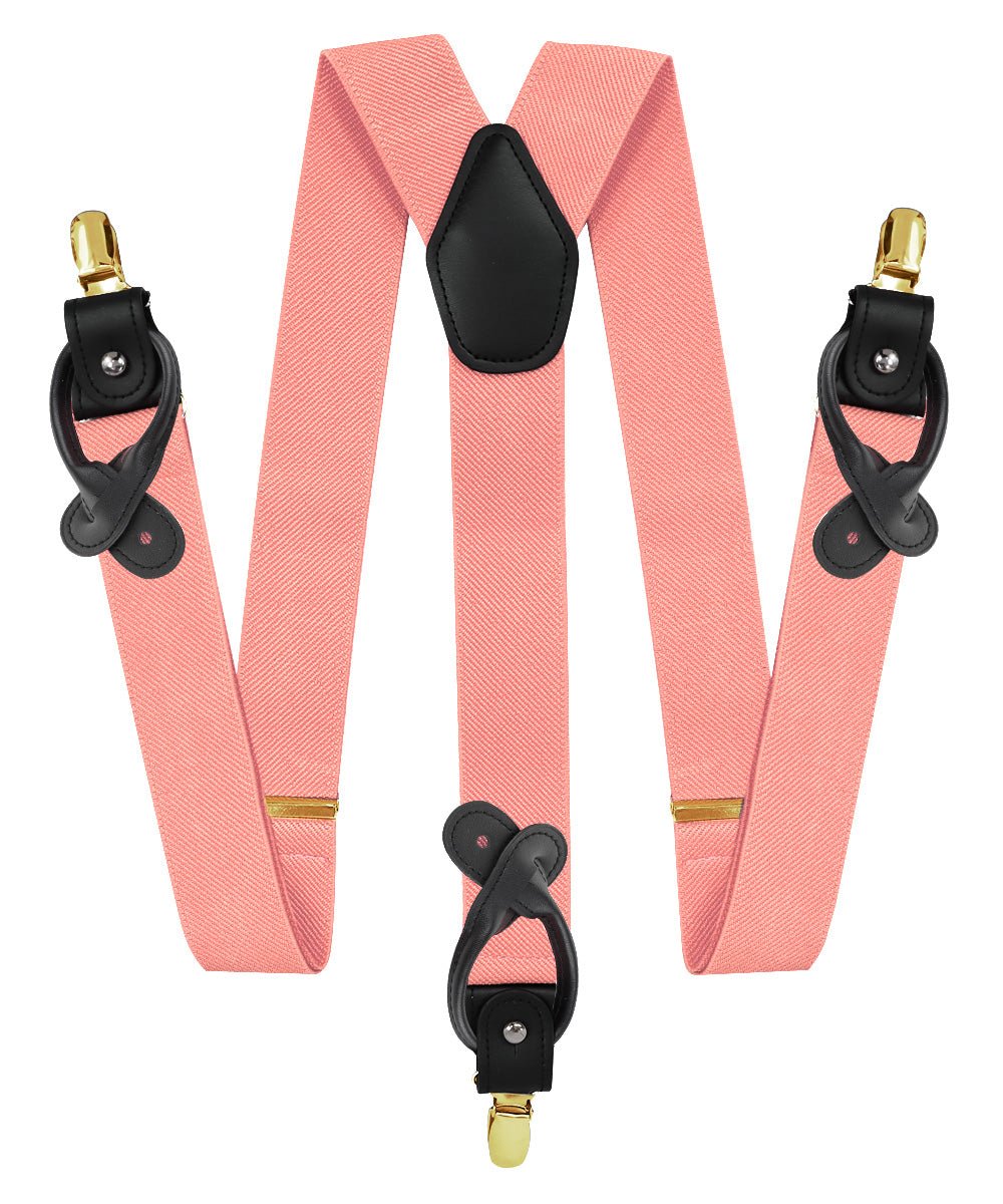 Vittorio Farina Men's Convertible Suspender in Gift Box: 70% Polyester & 30% Elastomer - Suits You Sir - Blush - Gold