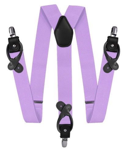 Vittorio Farina Men's Convertible Suspender in Gift Box: 70% Polyester & 30% Elastomer - Suits You Sir - Lavender - Silver
