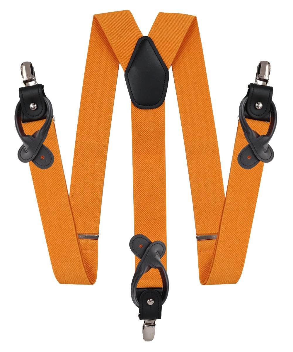 Vittorio Farina Men's Convertible Suspender in Gift Box: 70% Polyester & 30% Elastomer - Suits You Sir - Orange - Silver