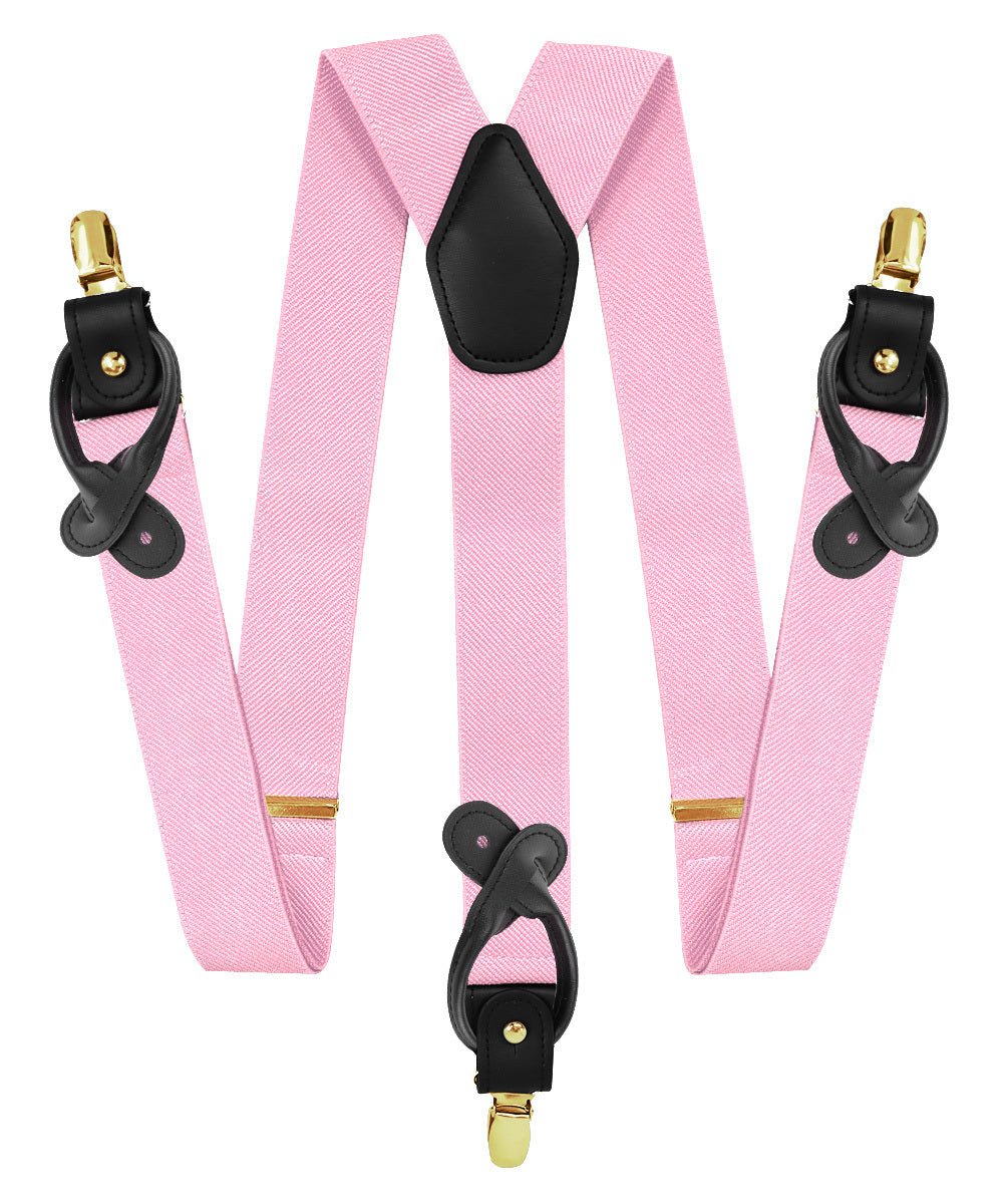 Vittorio Farina Men's Convertible Suspender in Gift Box: 70% Polyester & 30% Elastomer - Suits You Sir - Pink - Gold