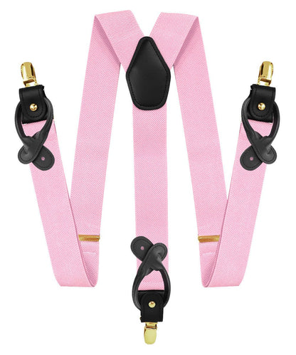 Vittorio Farina Men's Convertible Suspender in Gift Box: 70% Polyester & 30% Elastomer - Suits You Sir - Pink - Gold