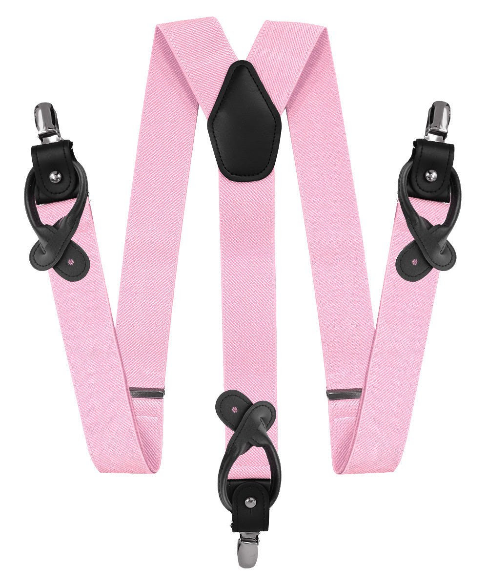 Vittorio Farina Men's Convertible Suspender in Gift Box: 70% Polyester & 30% Elastomer - Suits You Sir - Pink - Silver
