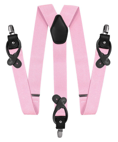 Vittorio Farina Men's Convertible Suspender in Gift Box: 70% Polyester & 30% Elastomer - Suits You Sir - Pink - Silver