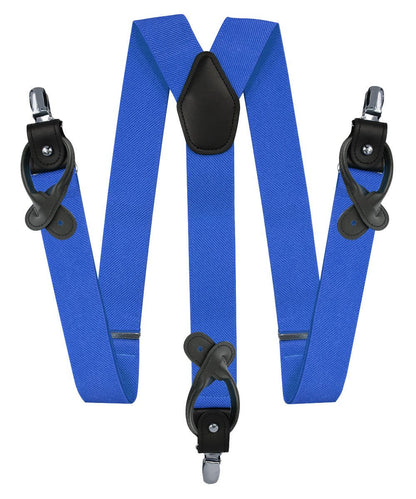 Vittorio Farina Men's Convertible Suspender in Gift Box: 70% Polyester & 30% Elastomer - Suits You Sir - Royal Blue - Silver