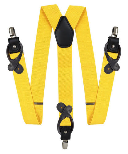 Vittorio Farina Men's Convertible Suspender in Gift Box: 70% Polyester & 30% Elastomer - Suits You Sir - Yellow - Silver