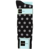 Vittorio Farina Men's Cotton Anklett Polka Dot Dress Socks - Suits You Sir - Black and Gray - 6