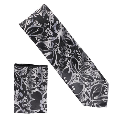 Vittorio Farina Men's Floral Design Necktie & Pocket Square - Suits You Sir - D - 1406 - 