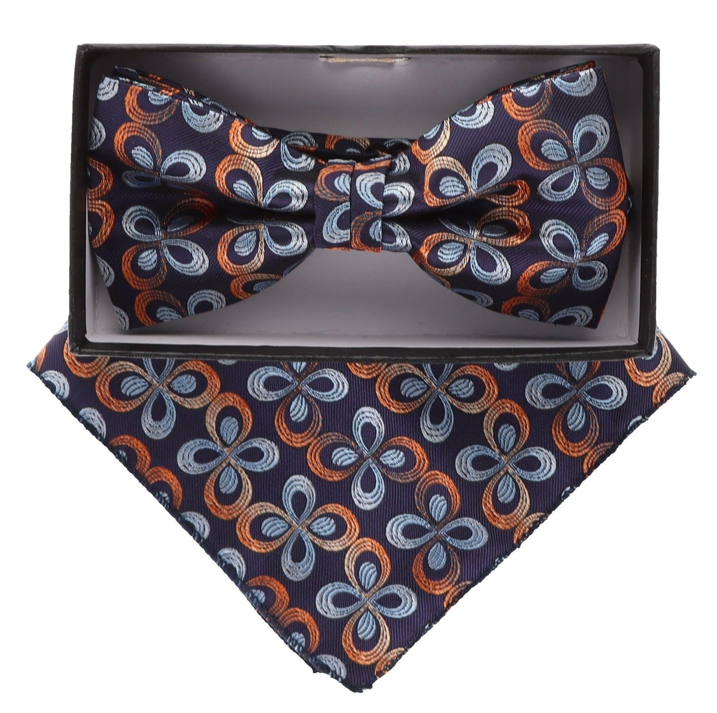 Vittorio Farina Men's Floral Design Satin Bow Tie & Pocket Square in Gift Box - Suits You Sir - BH - 21007 - 