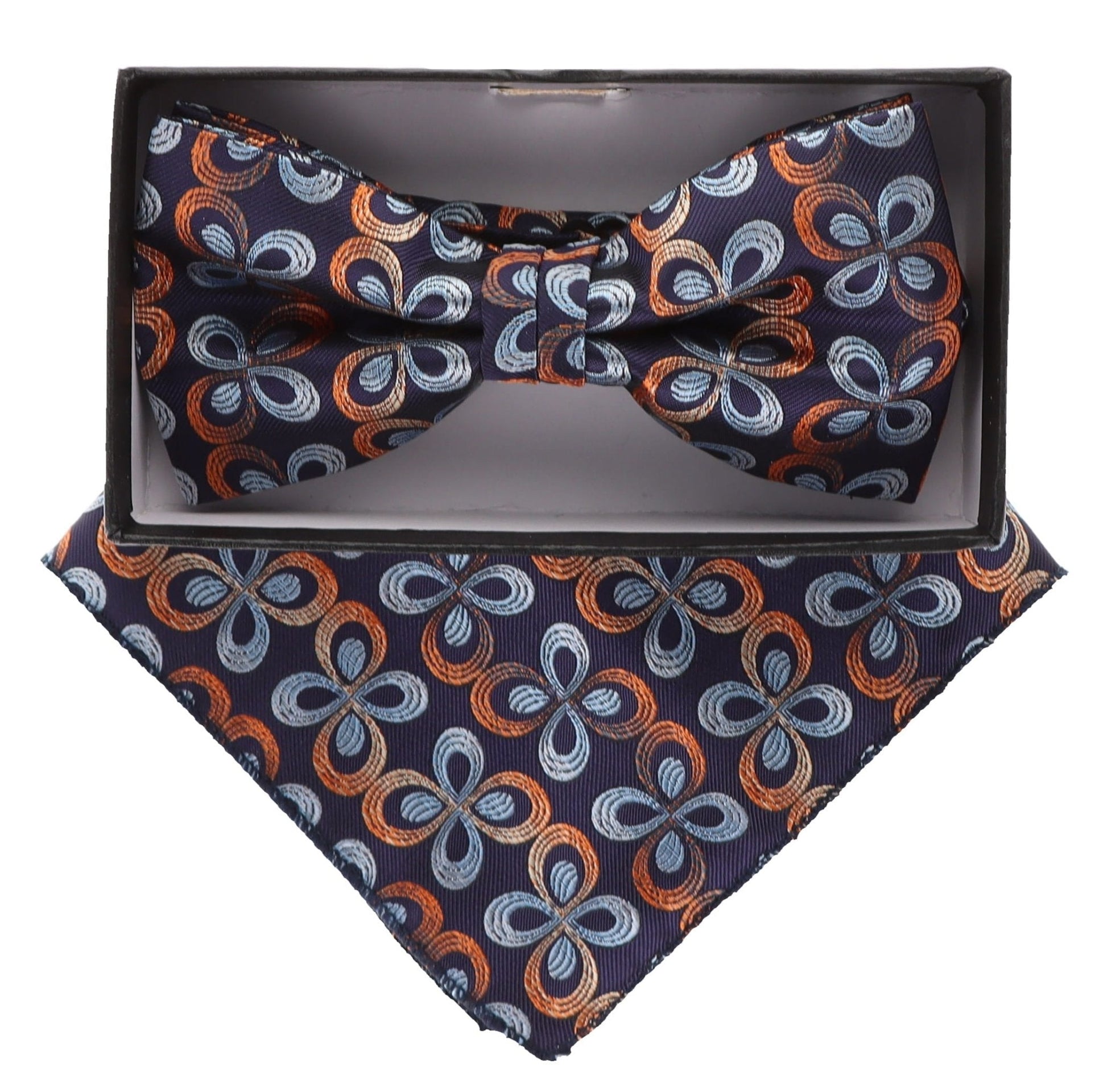 Vittorio Farina Men's Floral Design Satin Bow Tie & Pocket Square in Gift Box - Suits You Sir - BH - 21007 - 