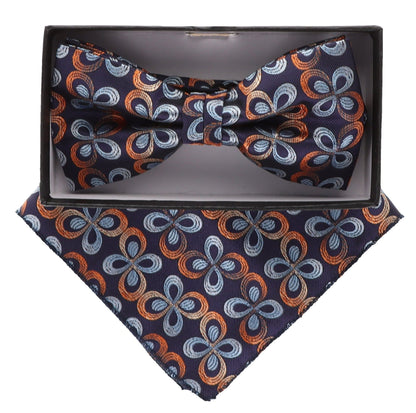 Vittorio Farina Men's Floral Design Satin Bow Tie & Pocket Square in Gift Box - Suits You Sir - BH - 21007 - 