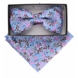 Vittorio Farina Men's Floral Design Satin Bow Tie & Pocket Square in Gift Box - Suits You Sir - BH - 5216 - 