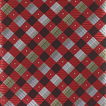 Vittorio Farina Men's Geometric Design Necktie & Pocket Square - Suits You Sir - D - 1221 - 