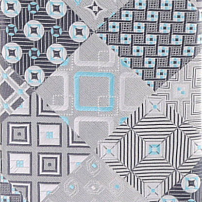 Vittorio Farina Men's Geometric Design Necktie & Pocket Square - Suits You Sir - D - 1236 - 