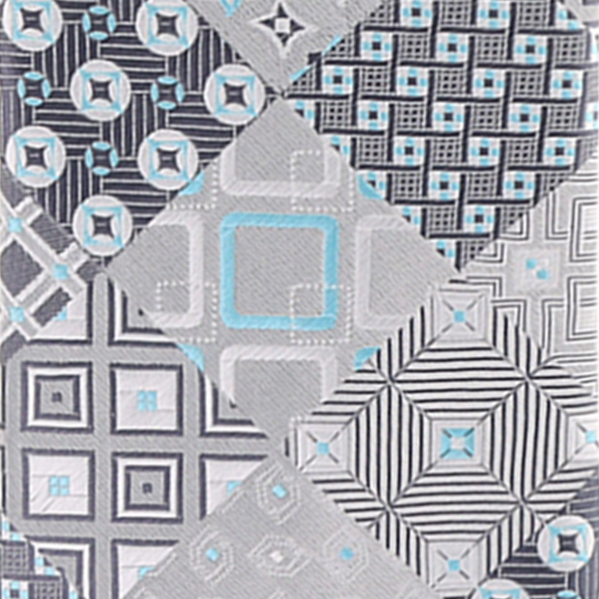 Vittorio Farina Men's Geometric Design Necktie & Pocket Square - Suits You Sir - D - 1236 - 