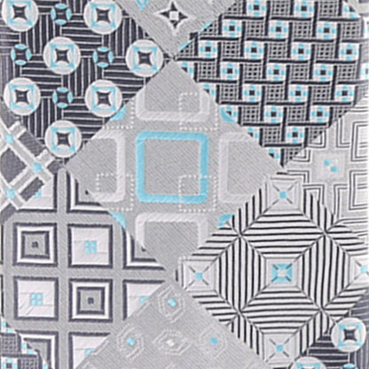 Vittorio Farina Men's Geometric Design Necktie & Pocket Square - Suits You Sir - D - 1236 - 