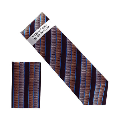 Vittorio Farina Men's Geometric Design Necktie & Pocket Square - Suits You Sir - NH - D_1437 - 