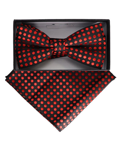 Vittorio Farina Men's Geometric Design Satin Bow Tie & Pocket Square in Gift Box - Suits You Sir - BH - 23071 - 