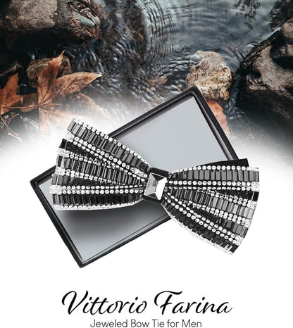 Vittorio Farina Men's Jeweled Bow Tie in Gift Box - Suits You Sir - Solid: Purple - 