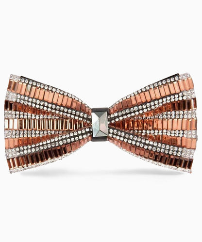 Vittorio Farina Men's Jeweled Bow Tie in Gift Box - Suits You Sir - Solid: Rose Gold - 