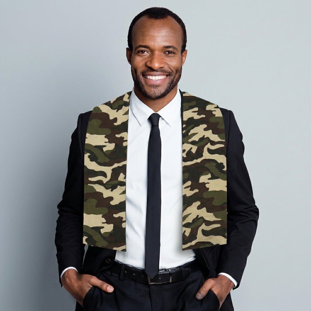 Vittorio Farina Mens' Kente Satin Scarf - Suits You Sir - Camo - 