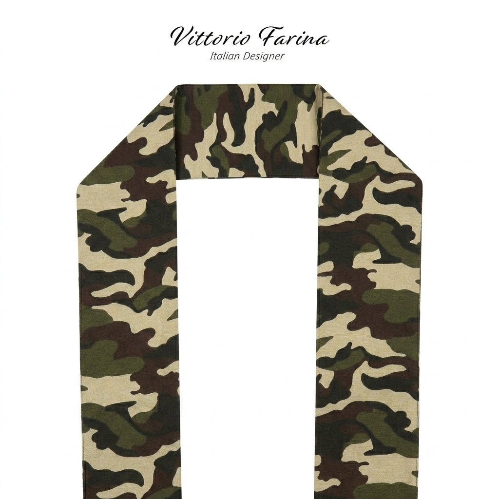 Vittorio Farina Mens' Kente Satin Scarf - Suits You Sir - Camo - 