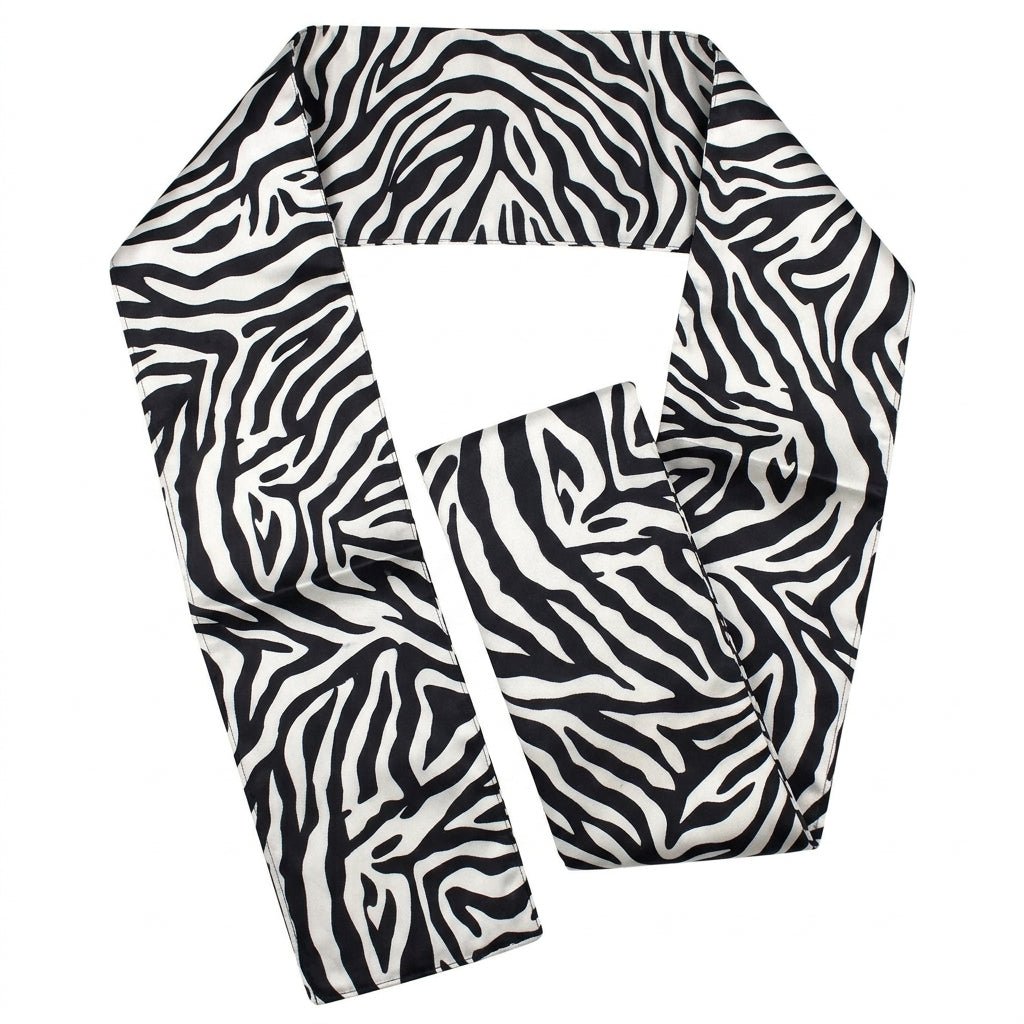Vittorio Farina Mens' Kente Satin Scarf - Suits You Sir - Zebra - 
