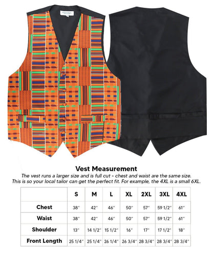 Vittorio Farina Men's Kente Satin Vest and Bow Tie Set - Suits You Sir - Kente 1 - S