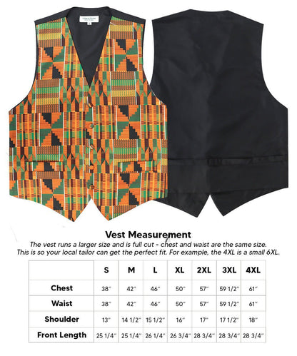 Vittorio Farina Men's Kente Satin Vest and Bow Tie Set - Suits You Sir - Kente 3 - S