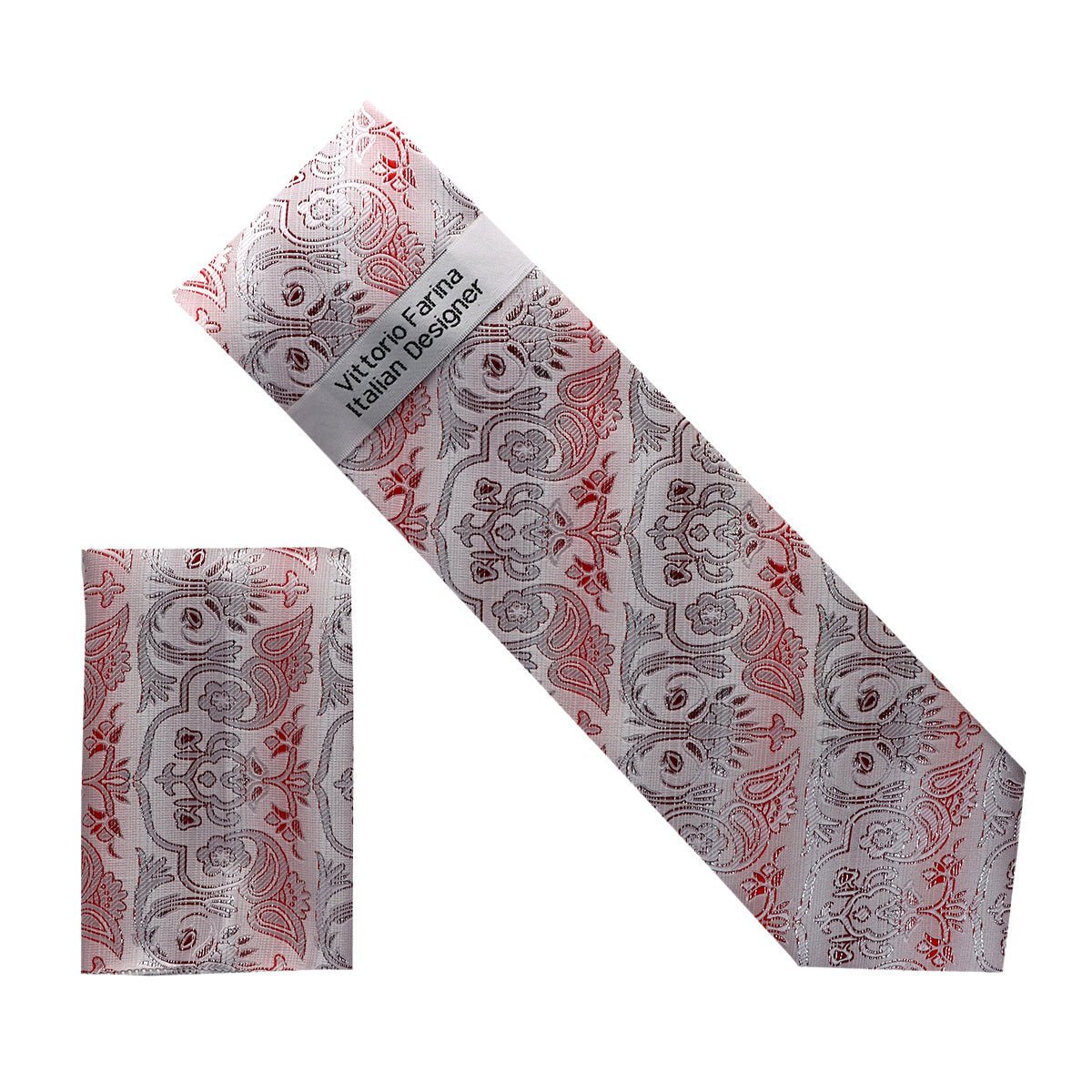 Vittorio Farina Men's Metallic Necktie & Pocket Square - Suits You Sir - NH - M_42 - 
