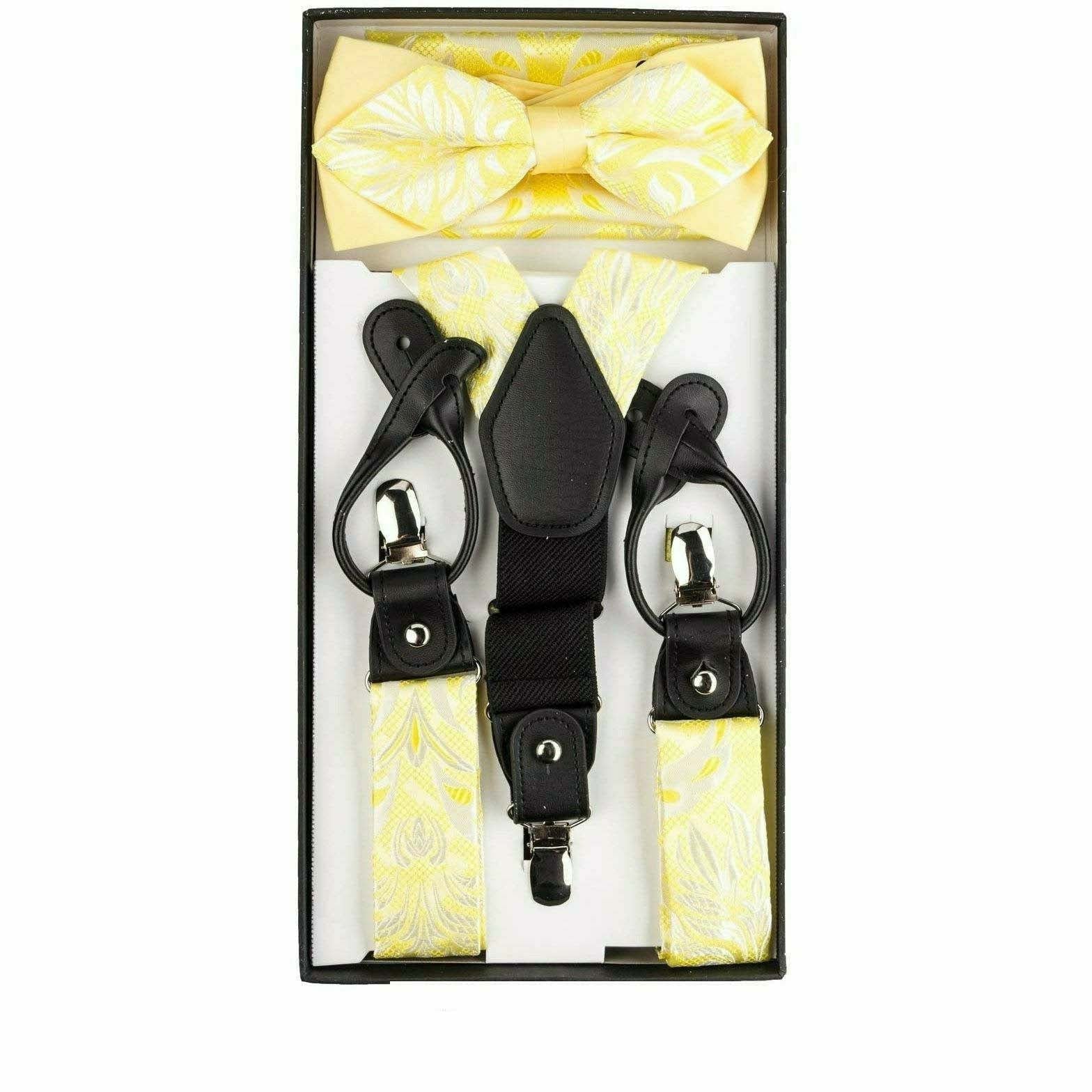 Vittorio Farina Men's Paisley Clip End Suspender with Silver Hardware in Gift Box: 70% Polyester & 30% Elastomer - Suits You Sir - Brown - 