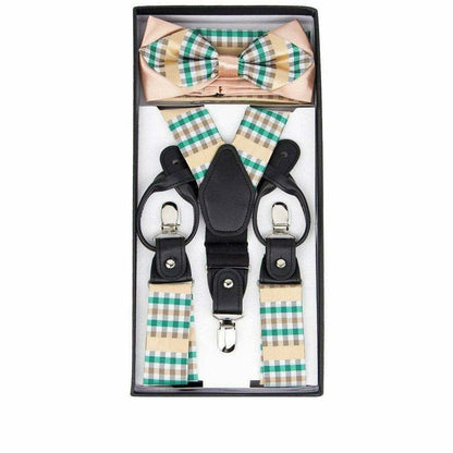 Vittorio Farina Men's Paisley Clip End Suspender with Silver Hardware in Gift Box: 70% Polyester & 30% Elastomer - Suits You Sir - Brown - 