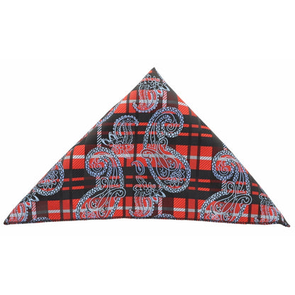 Vittorio Farina Men's Paisley Design Microfiber Pocket Square - Suits You Sir - Black and Red Paisley - 