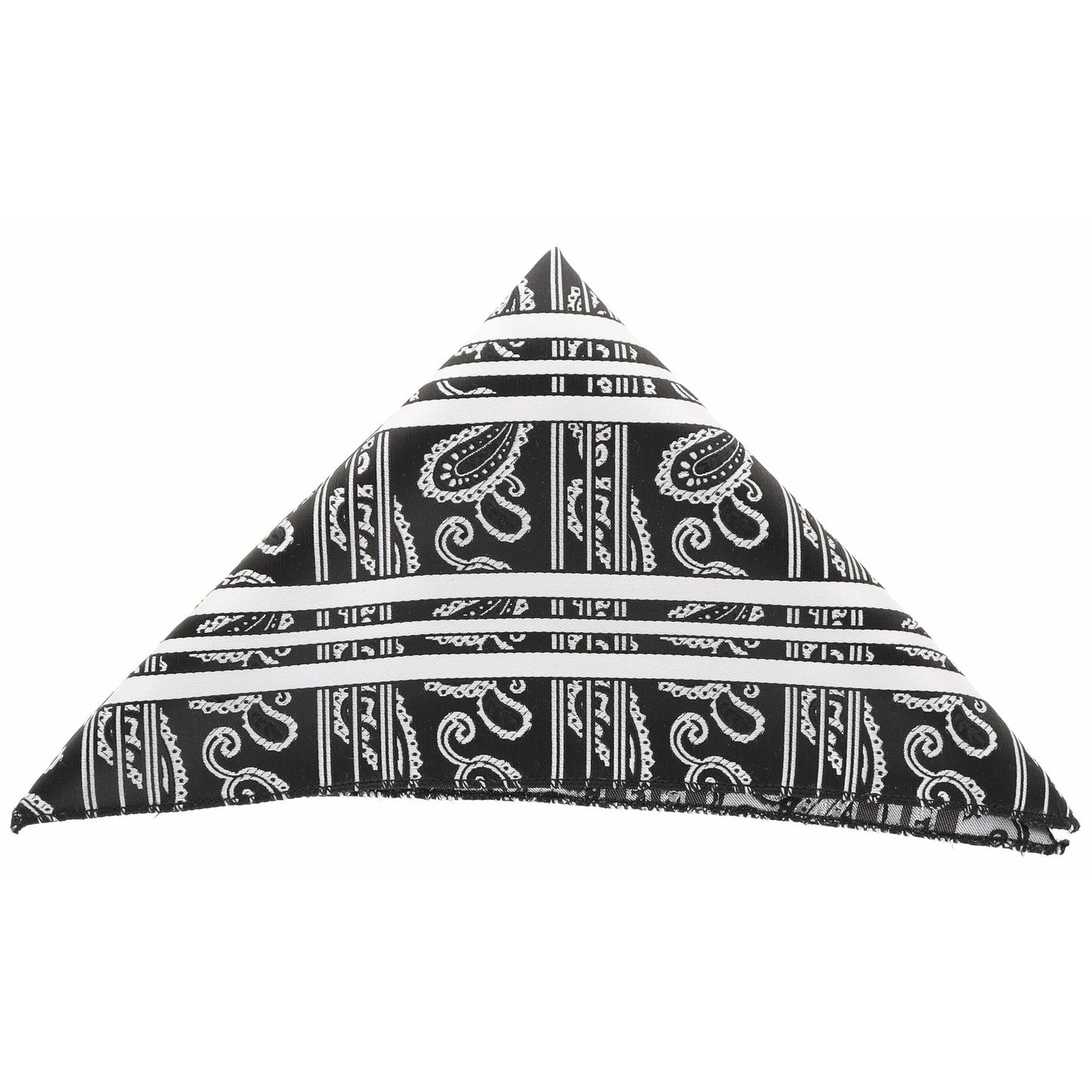 Vittorio Farina Men's Paisley Design Microfiber Pocket Square - Suits You Sir - Black and White Paisley - 