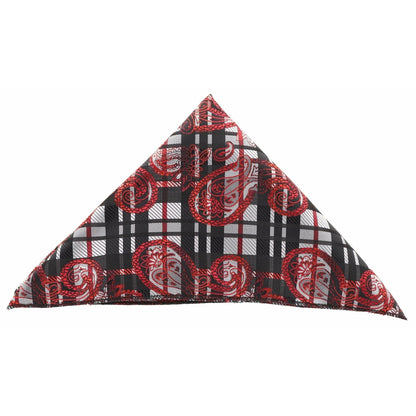 Vittorio Farina Men's Paisley Design Microfiber Pocket Square - Suits You Sir - Black and White Red Paisley - 