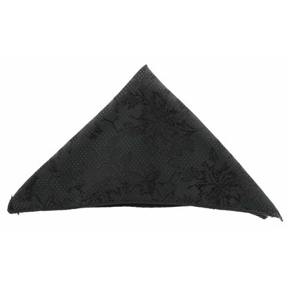 Vittorio Farina Men's Paisley Design Microfiber Pocket Square - Suits You Sir - Black Floral - 