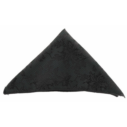 Vittorio Farina Men's Paisley Design Microfiber Pocket Square - Suits You Sir - Black Floral - 