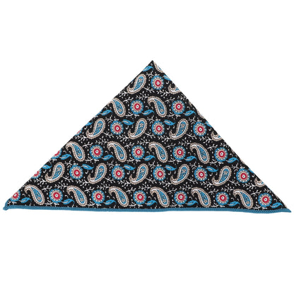 Vittorio Farina Men's Paisley Design Microfiber Pocket Square - Suits You Sir - Black Paisley - 