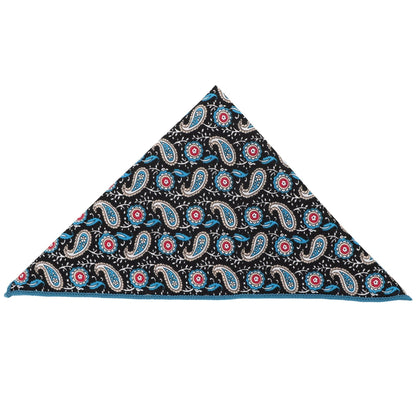 Vittorio Farina Men's Paisley Design Microfiber Pocket Square - Suits You Sir - Black Paisley - 
