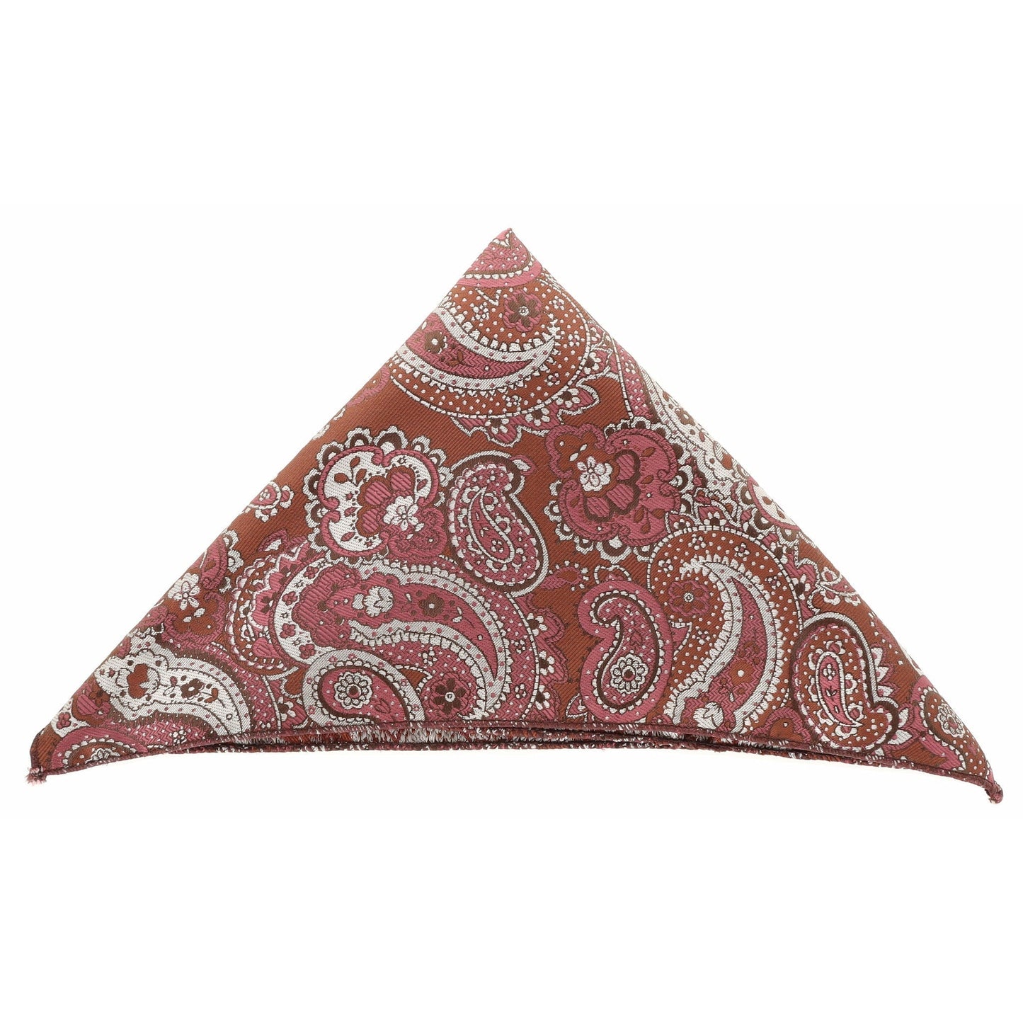 Vittorio Farina Men's Paisley Design Microfiber Pocket Square - Suits You Sir - Brown Paisley - 
