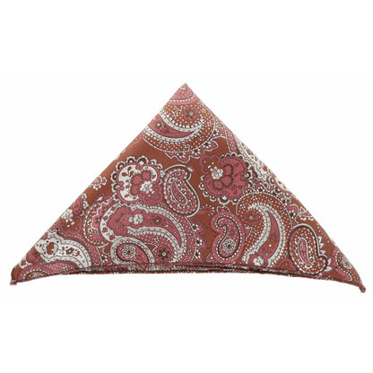 Vittorio Farina Men's Paisley Design Microfiber Pocket Square - Suits You Sir - Brown Paisley - 